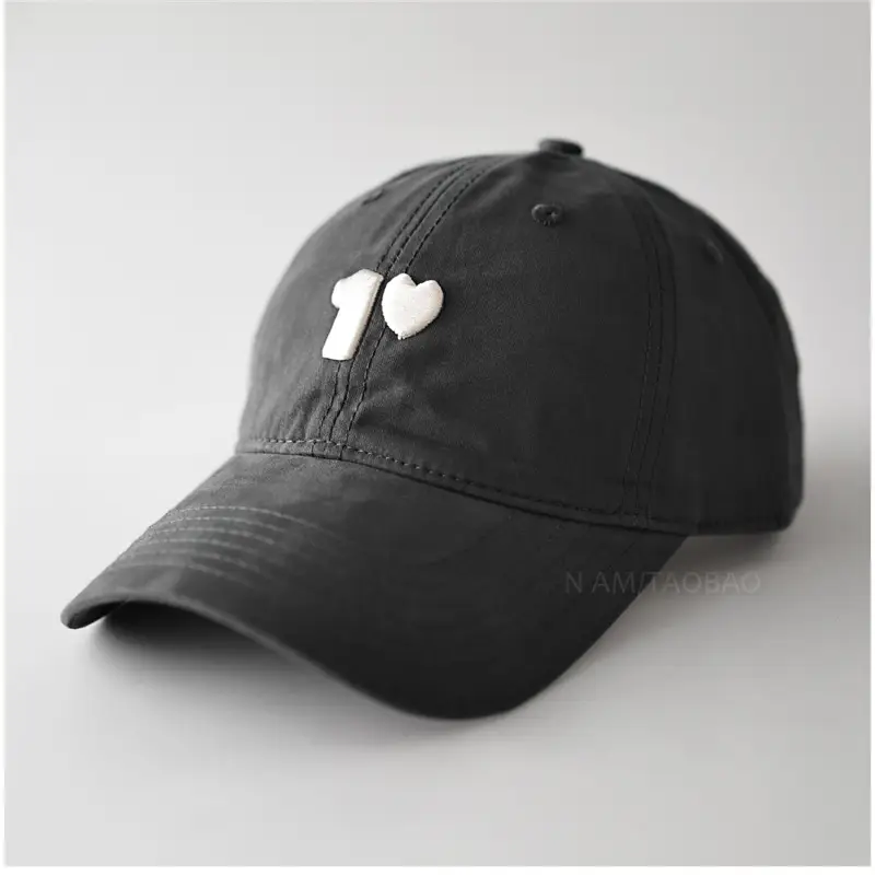 3D Heart Cap Black Unisex Baseball Cap - Image 4