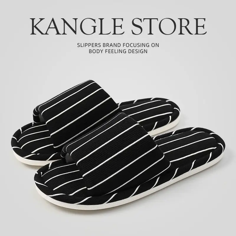 Four Seasons Linen Slippers Women's Indoor Home Household Breathable Sweat-Absorbent Silent Cotton and Linen Slippers Men's Wholesale - Image 3