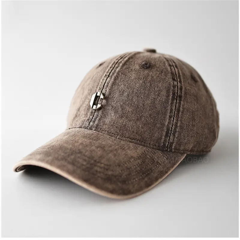 Vintage Distressed Metal C Logo Baseball Cap Unisex Sunshade - Image 7