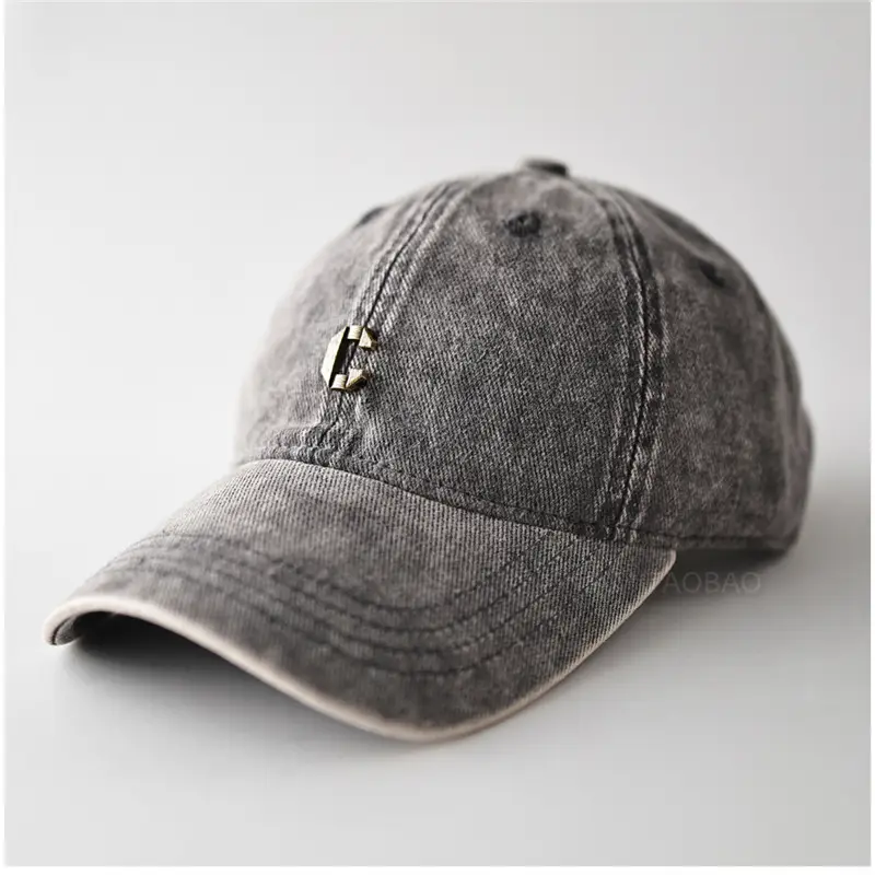 Vintage Distressed Metal C Logo Baseball Cap Unisex Sunshade - Image 10