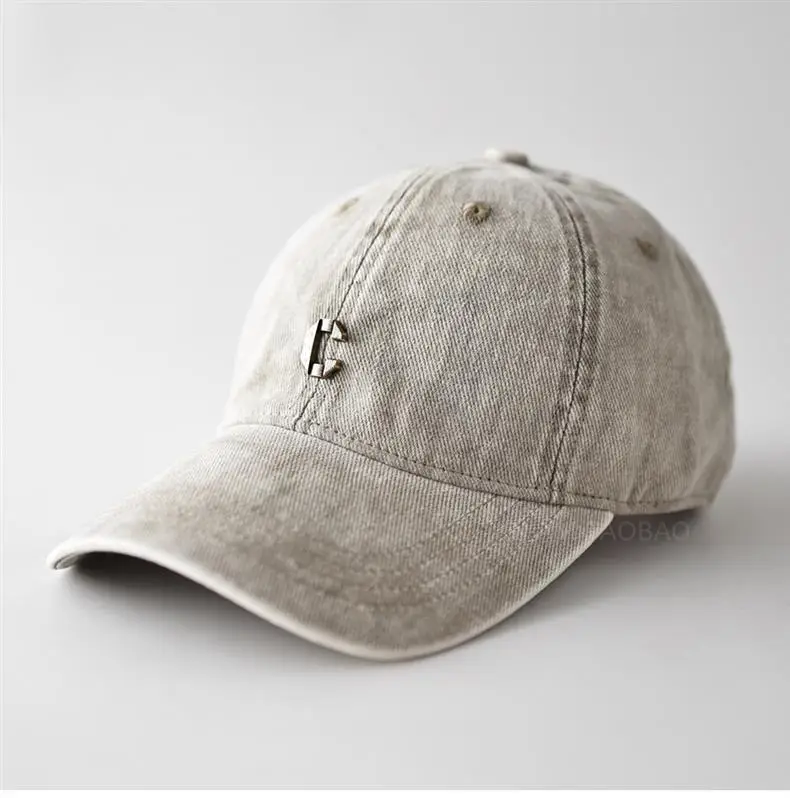 Vintage Distressed Metal C Logo Baseball Cap Unisex Sunshade — feature 1