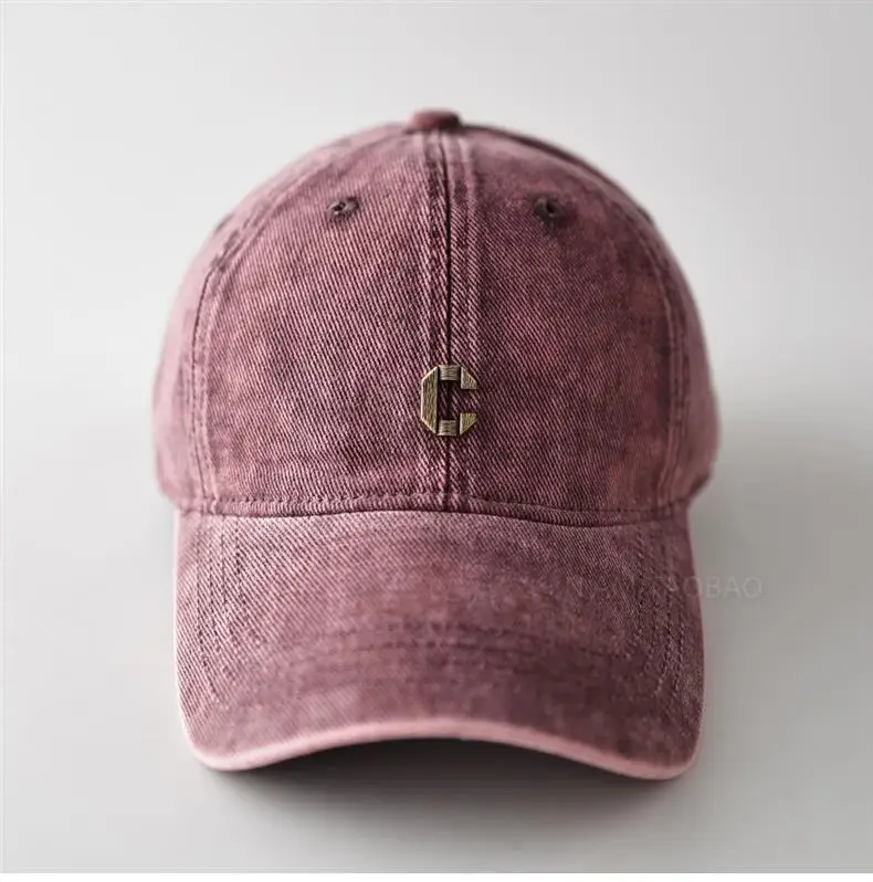 Vintage Distressed Metal C Logo Baseball Cap Unisex Sunshade — feature 11