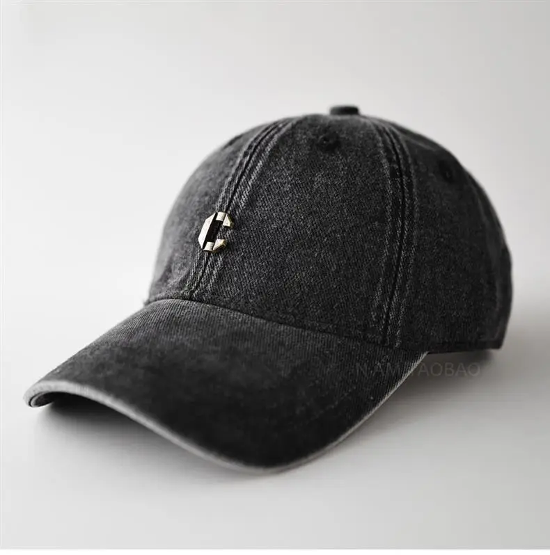 Vintage Distressed Metal C Logo Baseball Cap Unisex Sunshade — feature 2