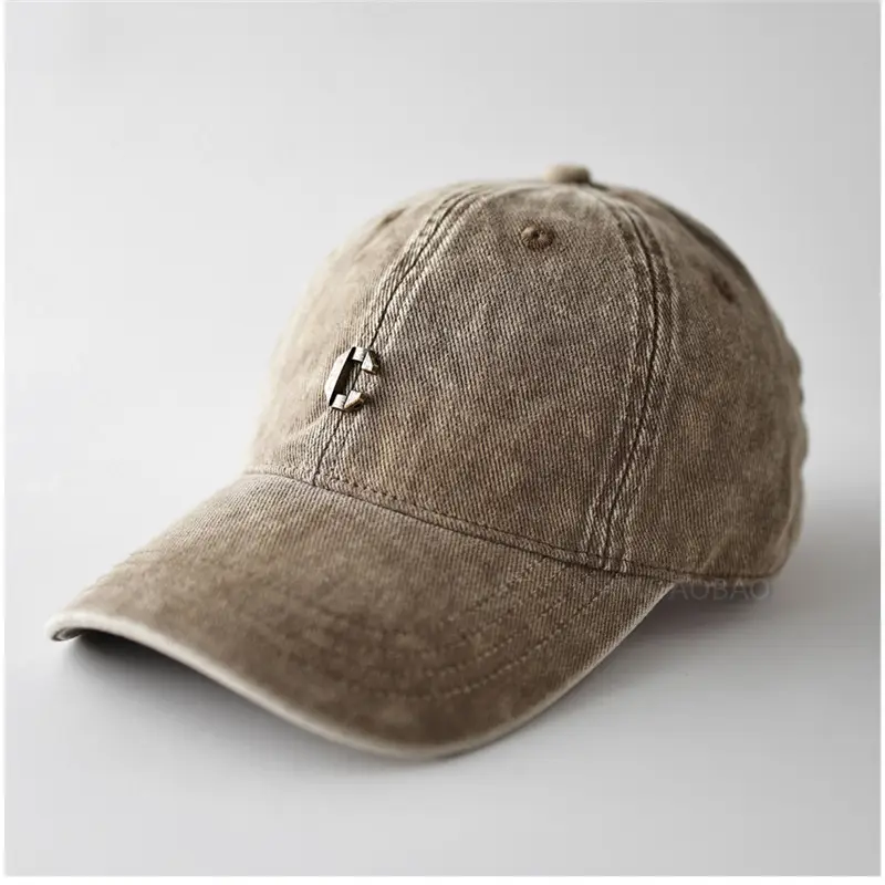 Vintage Distressed Metal C Logo Baseball Cap Unisex Sunshade - Image 6