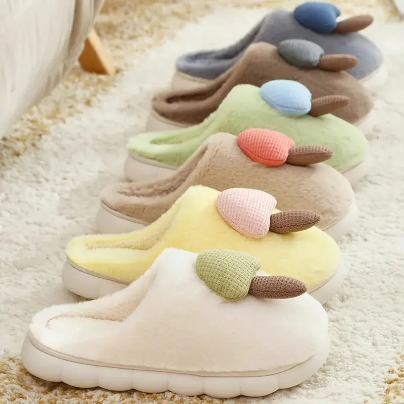 Cotton Slippers for Home Autumn and Winter Thick-Soled Non-Slip Eva Plush Warm Slippers for Outer Wear Simple and Versatile Cotton Shoes with High-End Feel - Image 7