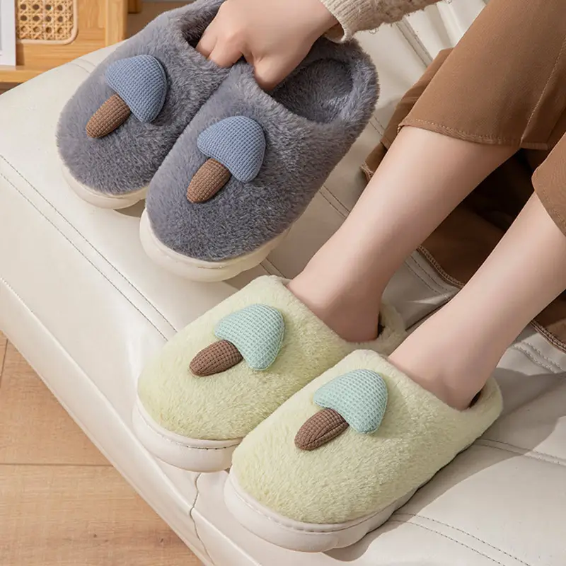 Cotton Slippers for Home Autumn and Winter Thick-Soled Non-Slip Eva Plush Warm Slippers for Outer Wear Simple and Versatile Cotton Shoes with High-End Feel - Image 9