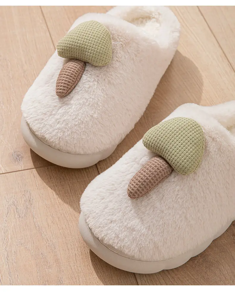 Cotton Slippers for Home Autumn and Winter Thick-Soled Non-Slip Eva Plush Warm Slippers for Outer Wear Simple and Versatile Cotton Shoes with High-End Feel — feature 3
