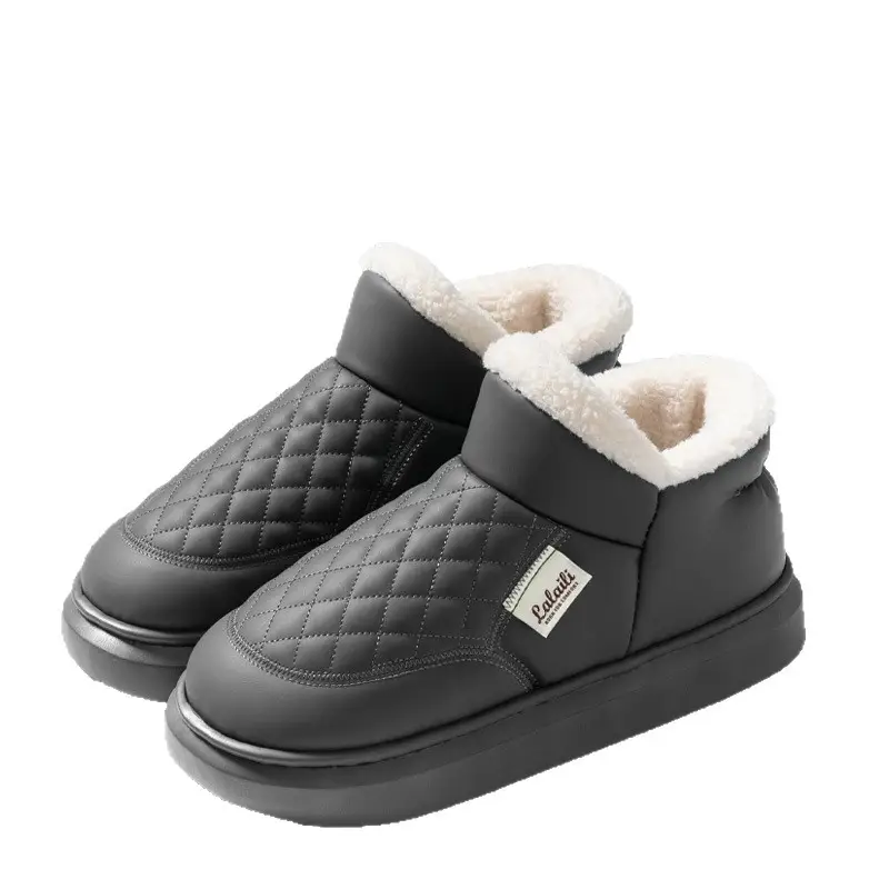 Waterproof Cotton Shoes for Men, Winter 2025 New Style, Fleece-Lined, Thickened, Closed-Back Cotton Slippers, Warm Outdoor Snow Boots for Men - Image 10
