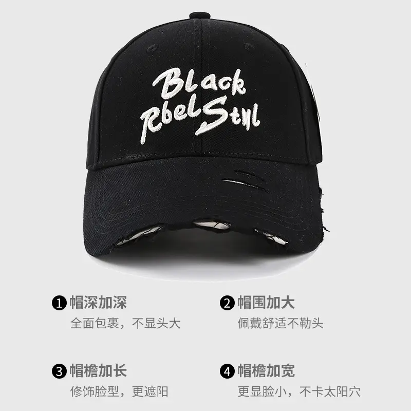 Black Embroidered Women's Cap Spring Autumn Fashion