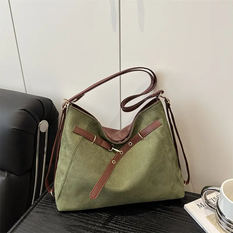 Gold Leather Shoulder Tote Bag for Women 2025