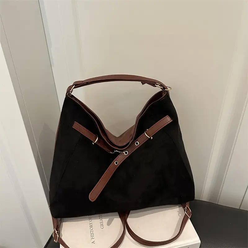Gold Leather Shoulder Tote Bag for Women 2025