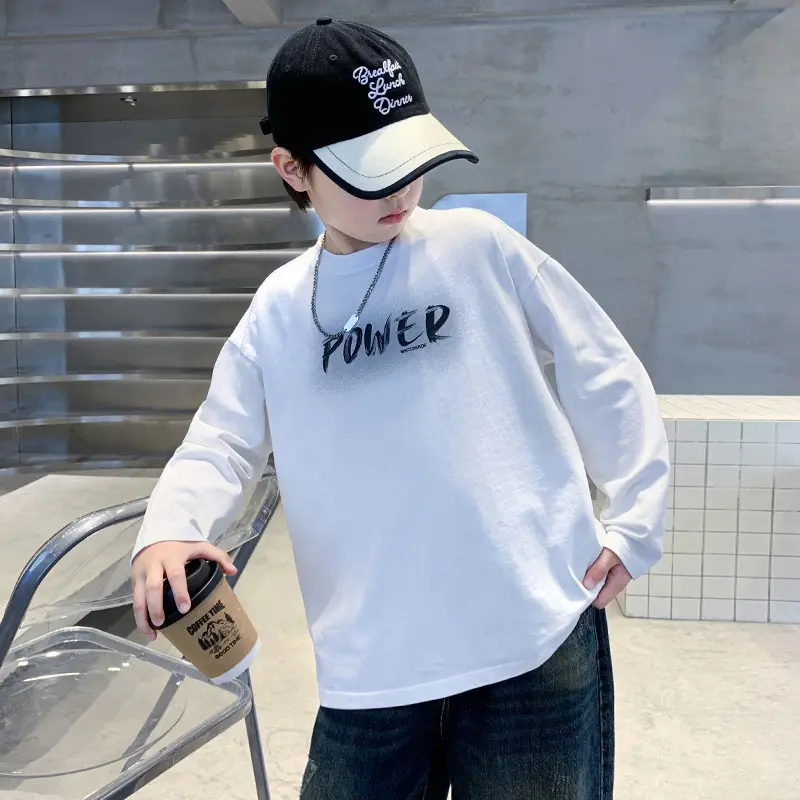 Boys Power Graphic Long Sleeve T-Shirt Black - Image 4