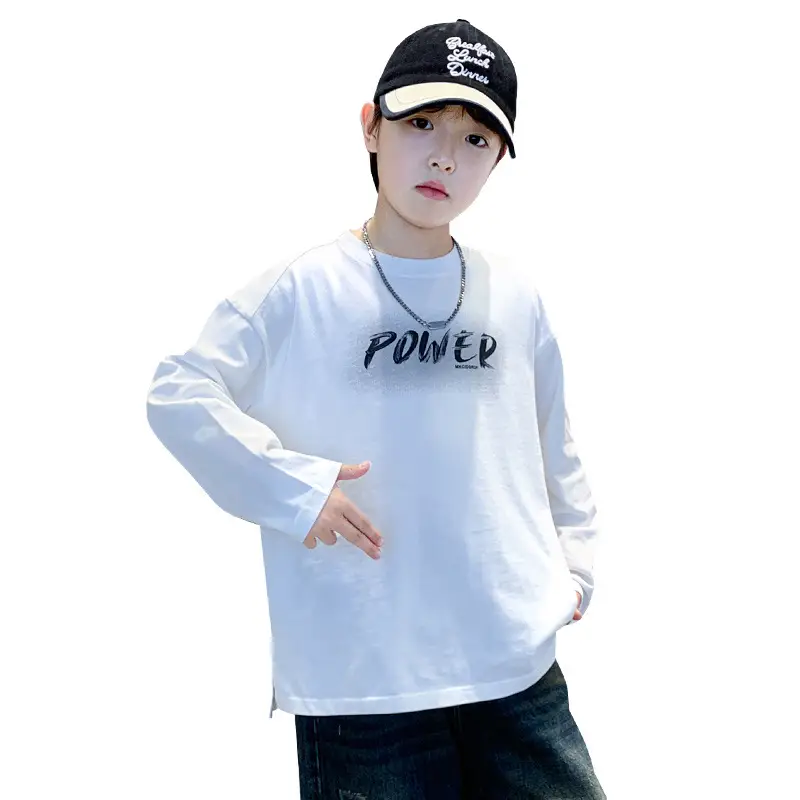 Boys Power Graphic Long Sleeve T-Shirt Black - Image 7