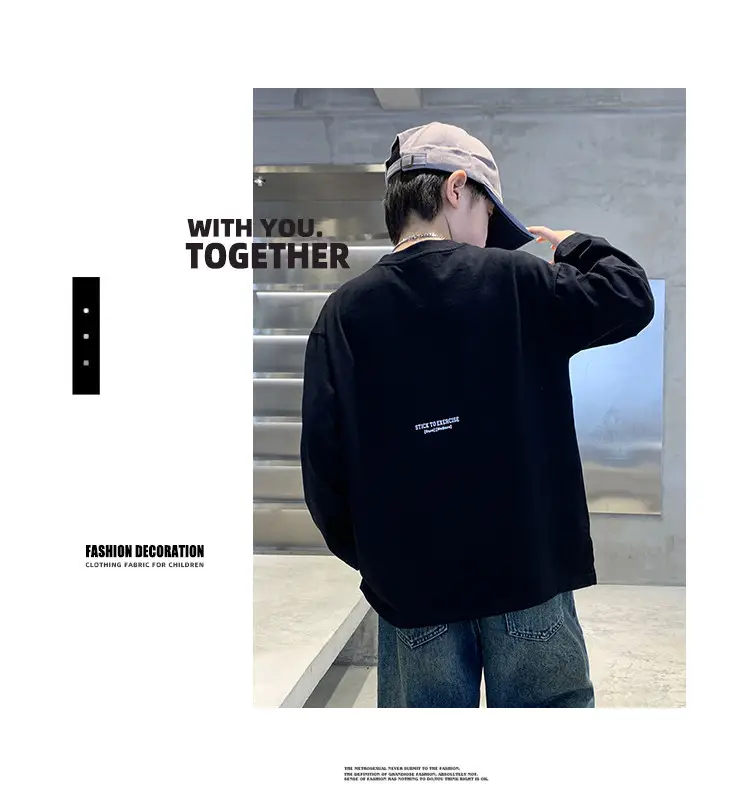 Boys Power Graphic Long Sleeve T-Shirt Black — feature 9