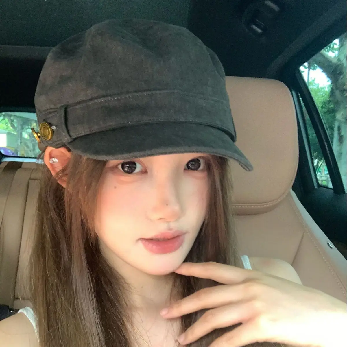 Japanese Retro Button Flat-Top Newsboy Cap for Women 2025 - Image 5