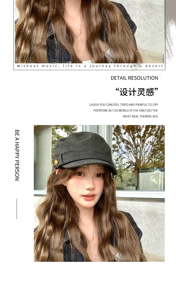Japanese Retro Button Flat-Top Newsboy Cap for Women 2025 — feature 2