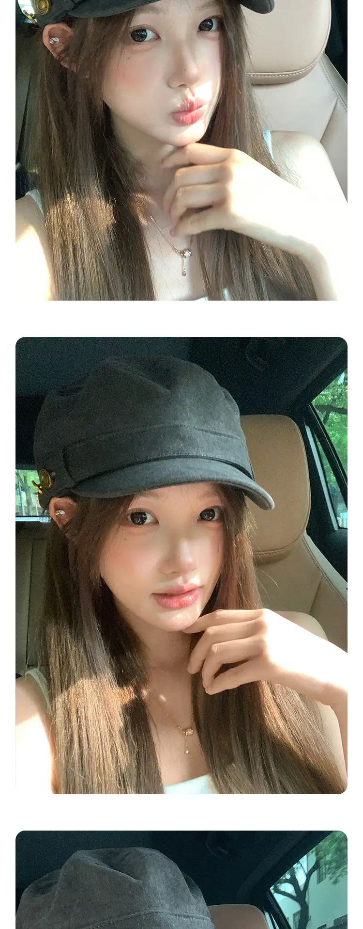 Japanese Retro Button Flat-Top Newsboy Cap for Women 2025 — feature 5