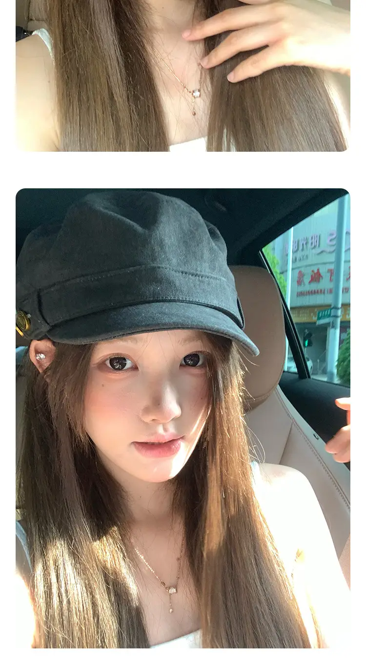 Japanese Retro Button Flat-Top Newsboy Cap for Women 2025 — feature 7