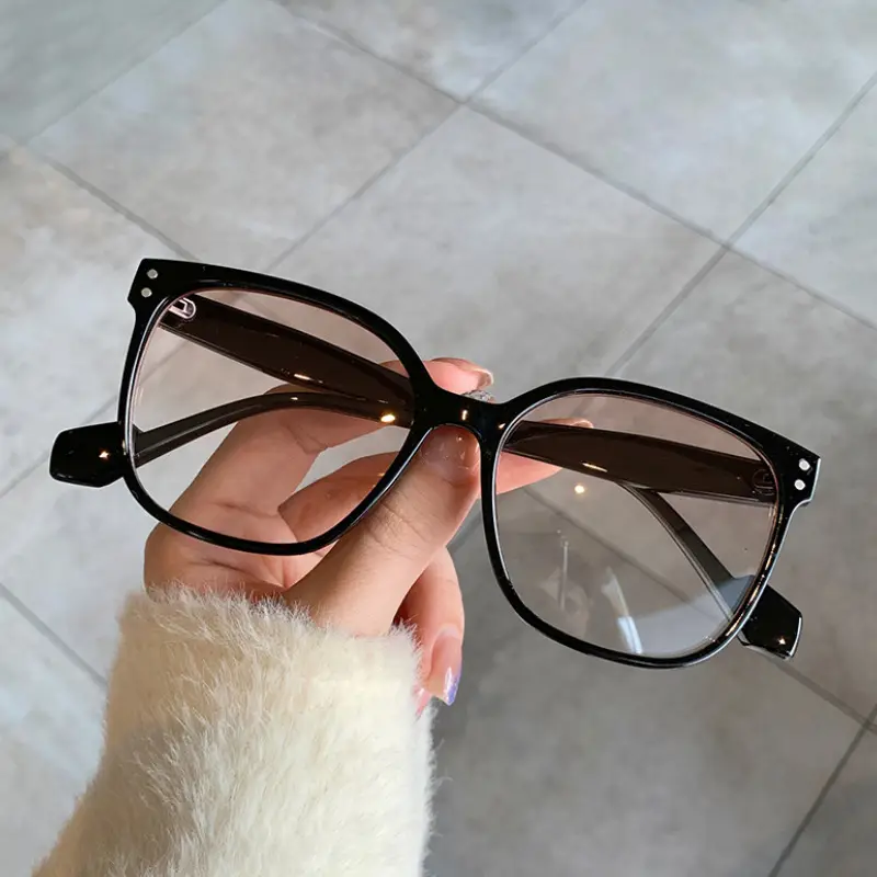 Trendy Influencer Style Sunset Color Blush Glasses Myopia Driving Tea-Colored Sunglasses