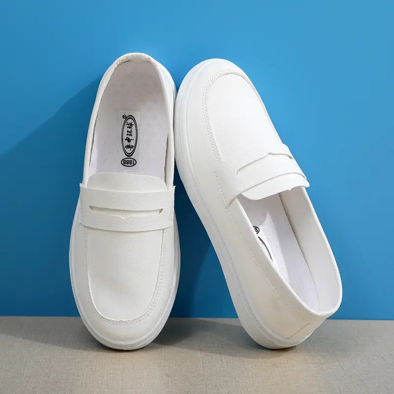 Women White Wedge Heels Soft Sole Autumn Winter - Image 9
