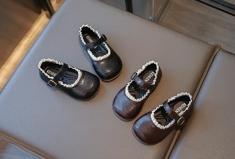 Korean Style Girls Leather Lace Shoes Autumn 2025 — feature 1
