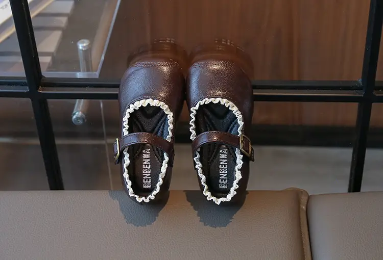 Korean Style Girls Leather Lace Shoes Autumn 2025 — feature 8
