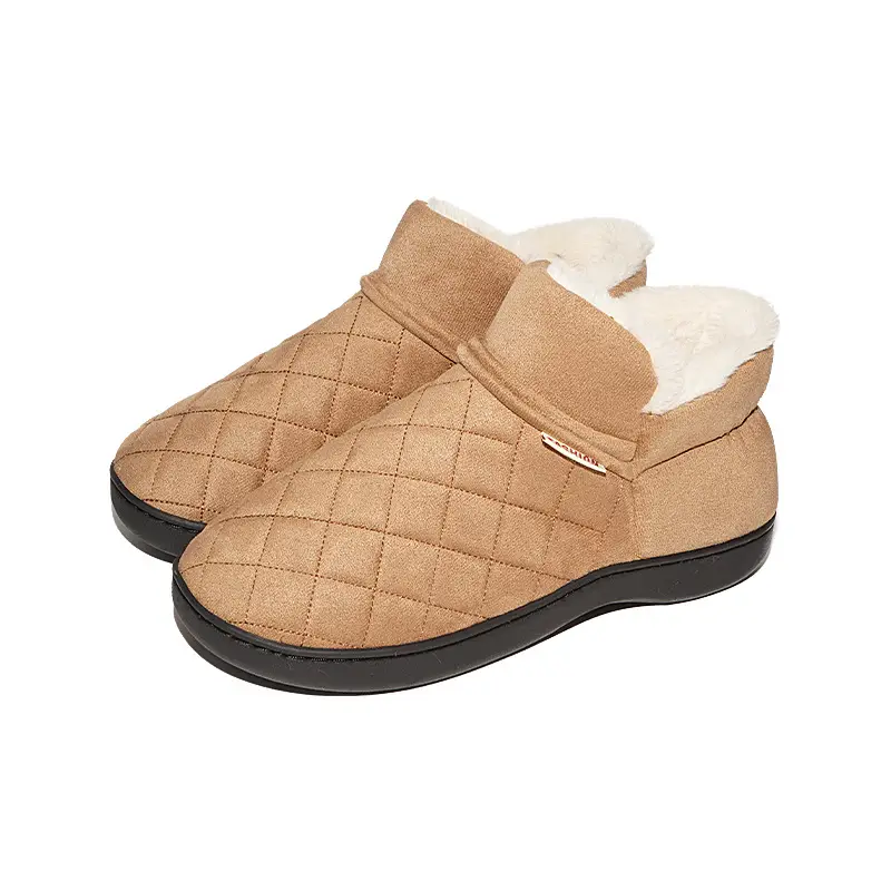 Casual Indoor Cotton Slippers for Couples, Soft-Soled Cotton Shoes for Outdoor Wear, Home Slippers, Thick-Soled Warm Shoes, Fleece-Lined Maternity Slippers