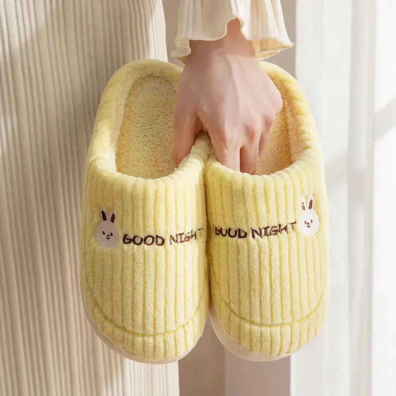 Jialiya Bear Cotton Slippers Men's Winter 2020 New Thick-Soled Home Breathable Anti-Slip Warm Cute Cotton Slippers Women - Image 5