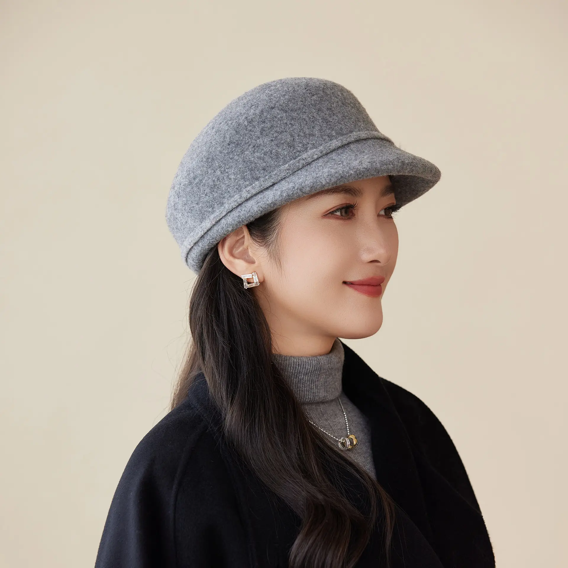 Women Woolen Duckbill Cap for Winter Autumn - Image 8