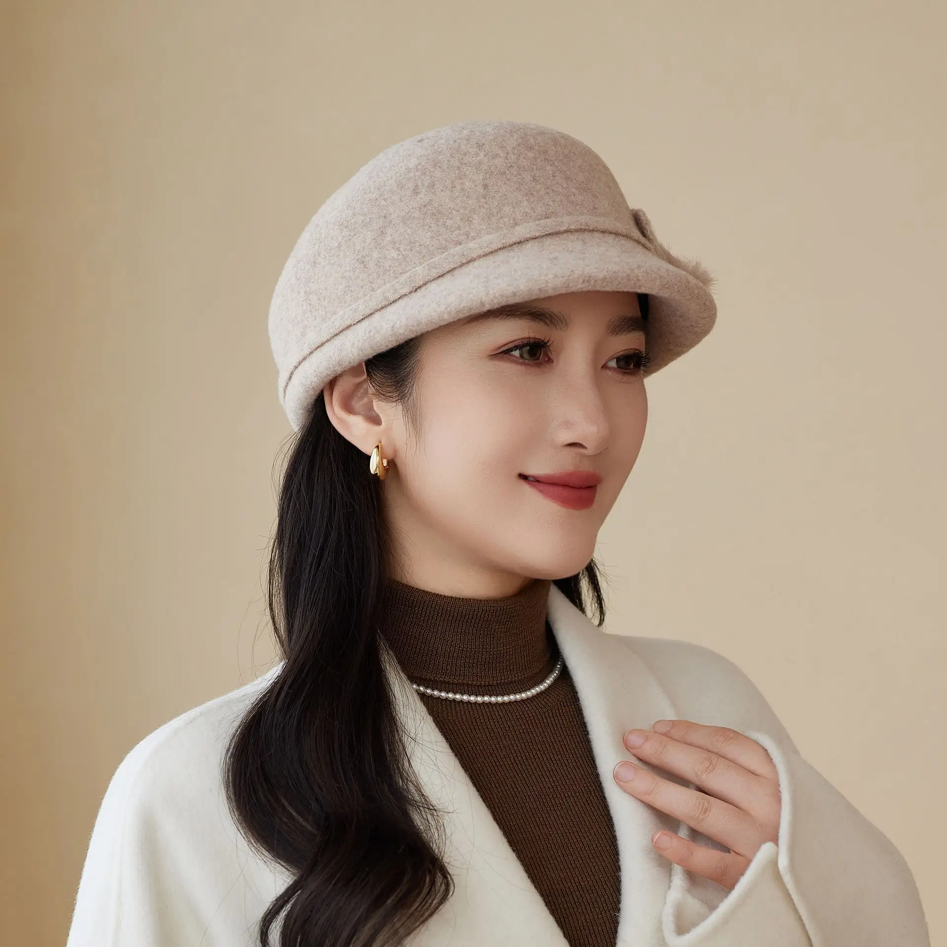 Women Woolen Duckbill Cap for Winter Autumn - Image 10