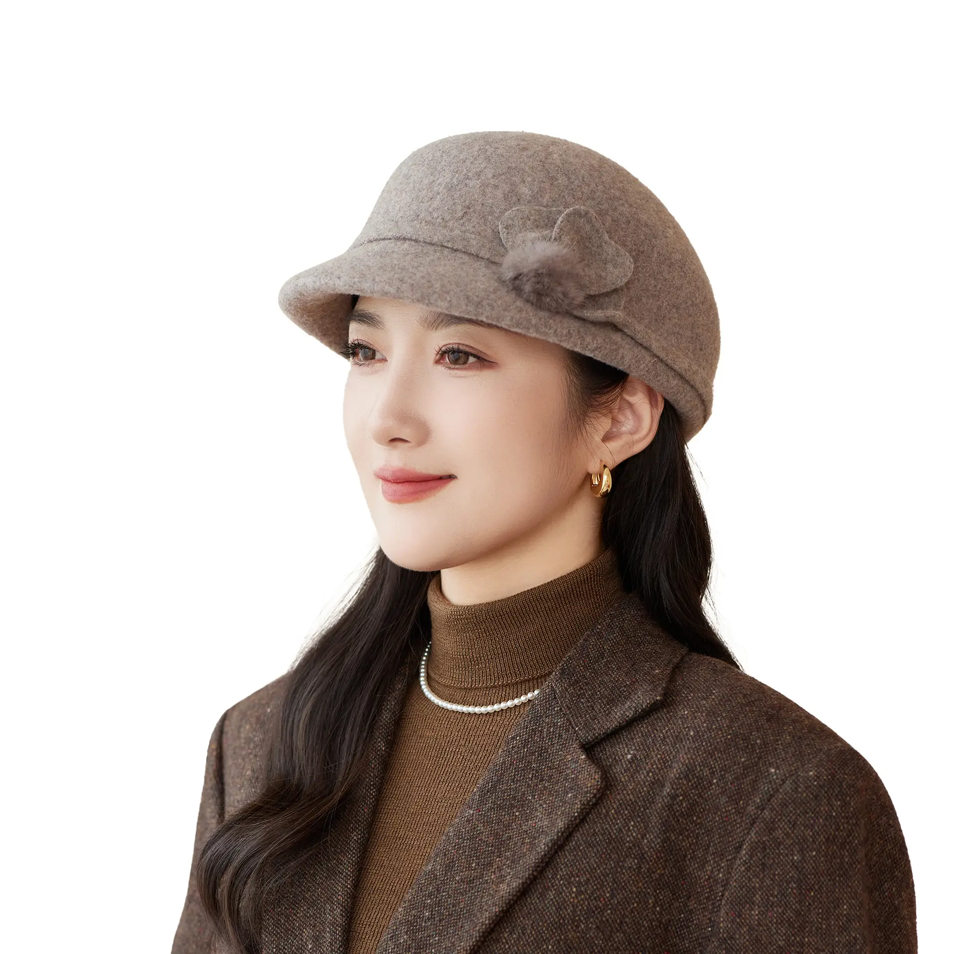 Women Woolen Duckbill Cap for Winter Autumn - Image 11