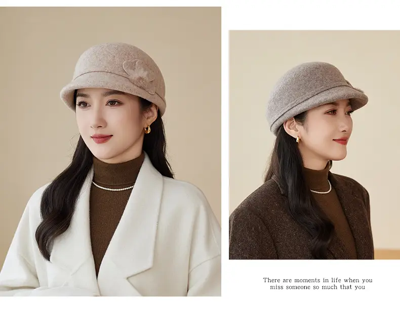 Women Woolen Duckbill Cap for Winter Autumn — feature 10