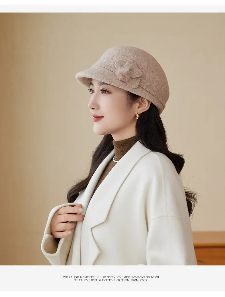 Women Woolen Duckbill Cap for Winter Autumn — feature 11