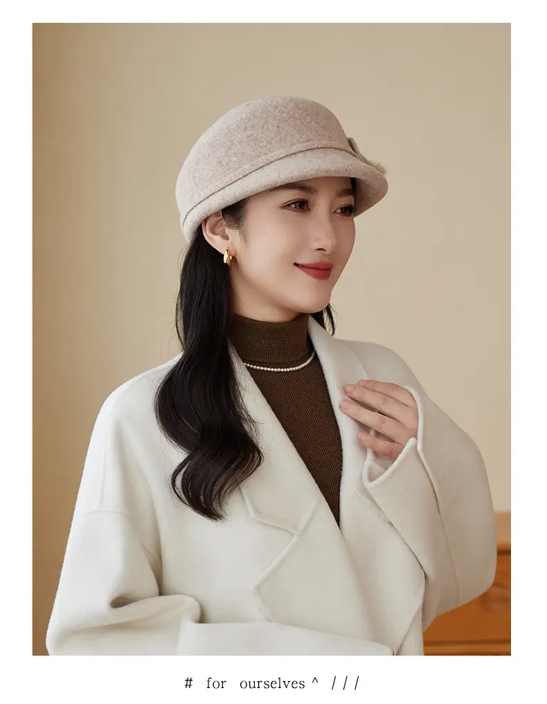 Women Woolen Duckbill Cap for Winter Autumn — feature 12