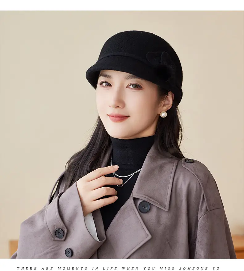 Women Woolen Duckbill Cap for Winter Autumn — feature 16