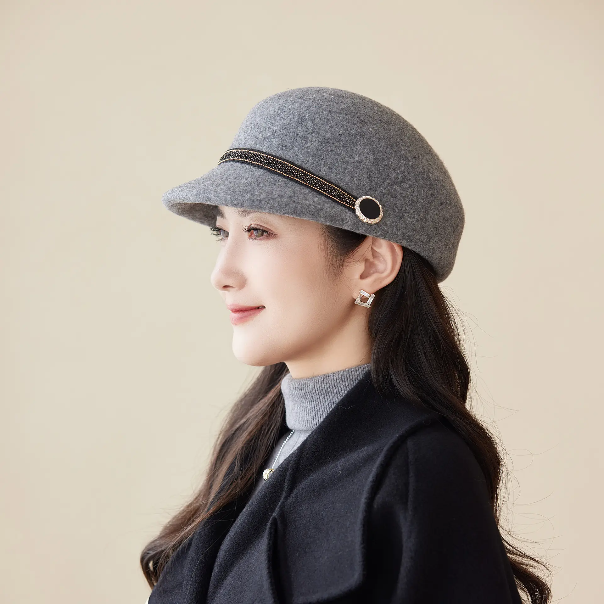 New Woolen Peaked Hat for Women Middle Age Elderly - Image 7