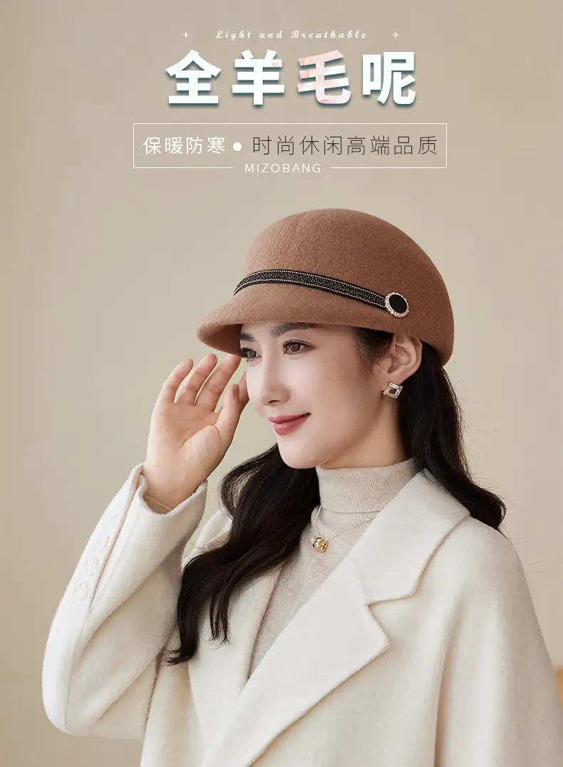 New Woolen Peaked Hat for Women Middle Age Elderly — feature 5