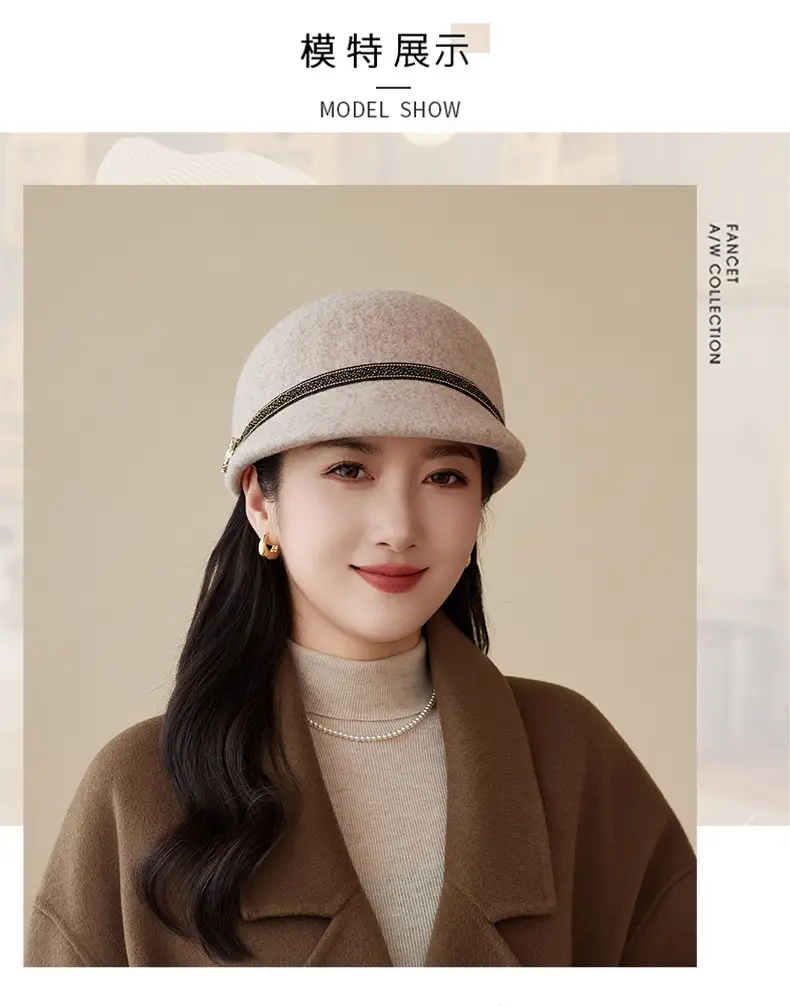 New Woolen Peaked Hat for Women Middle Age Elderly — feature 8