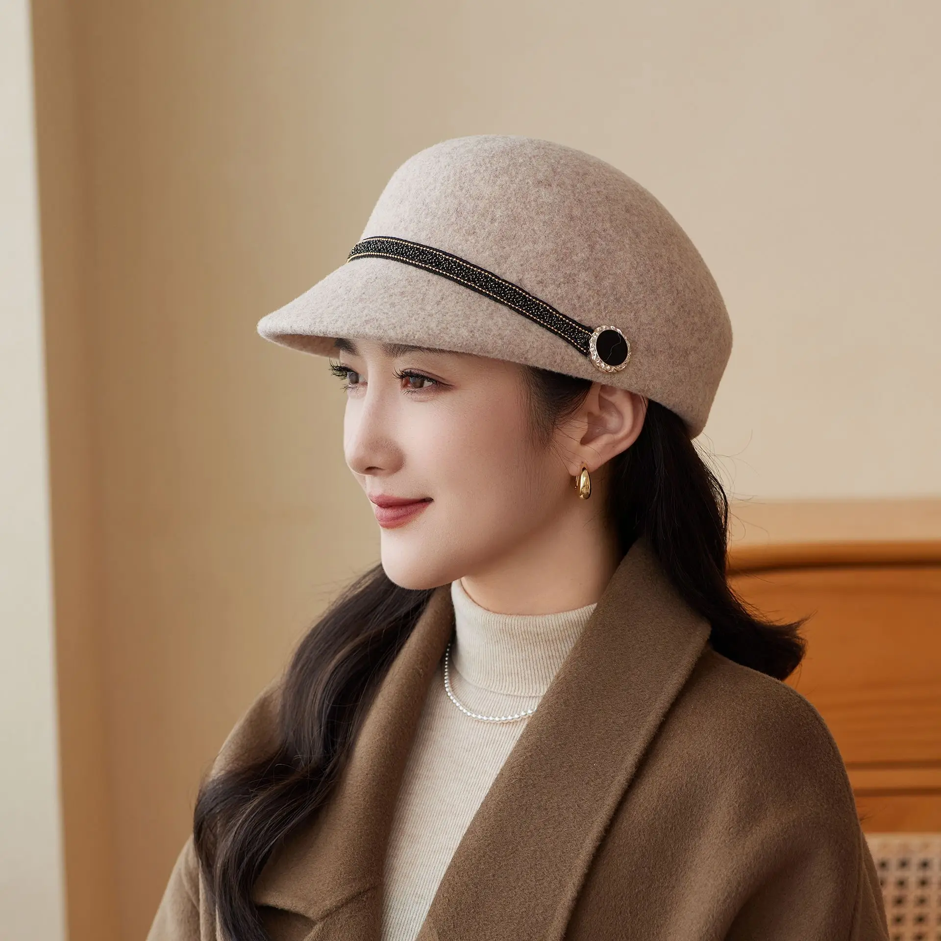 New Woolen Peaked Hat for Women Middle Age Elderly - Image 5