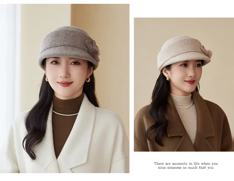 Women Woolen Duck Tonge Hat Red Autumn Winter — feature 10