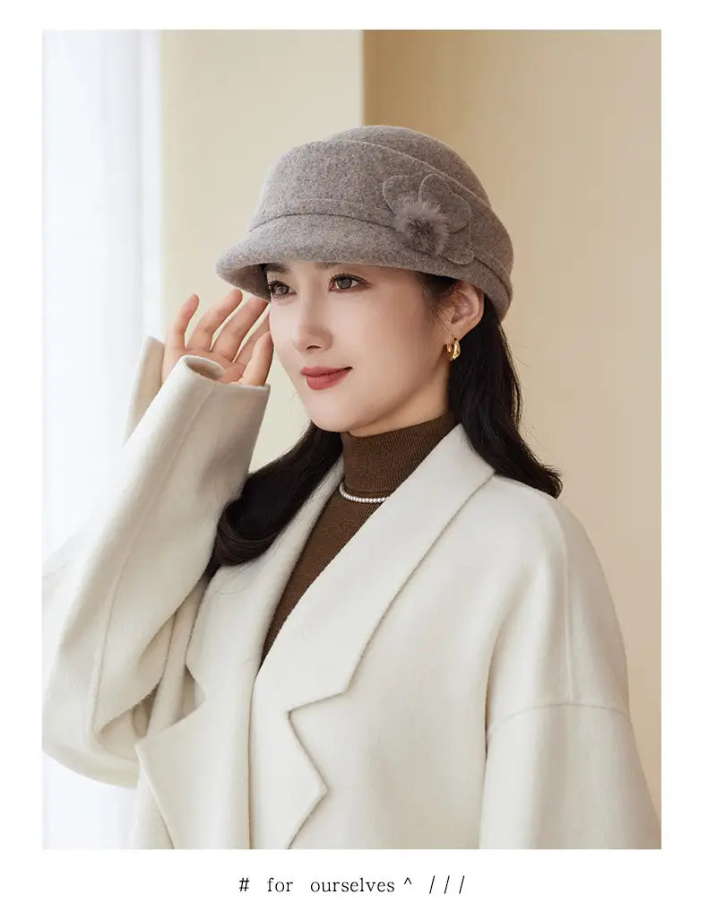 Women Woolen Duck Tonge Hat Red Autumn Winter — feature 12