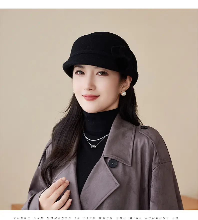 Women Woolen Duck Tonge Hat Red Autumn Winter — feature 16