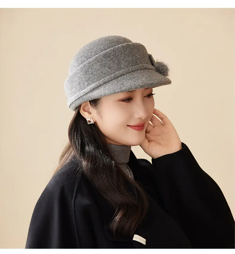Women Woolen Duck Tonge Hat Red Autumn Winter — feature 21