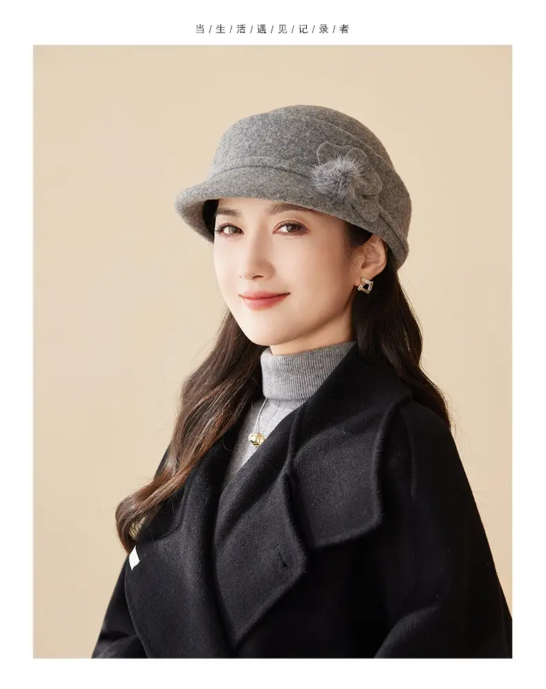 Women Woolen Duck Tonge Hat Red Autumn Winter — feature 22