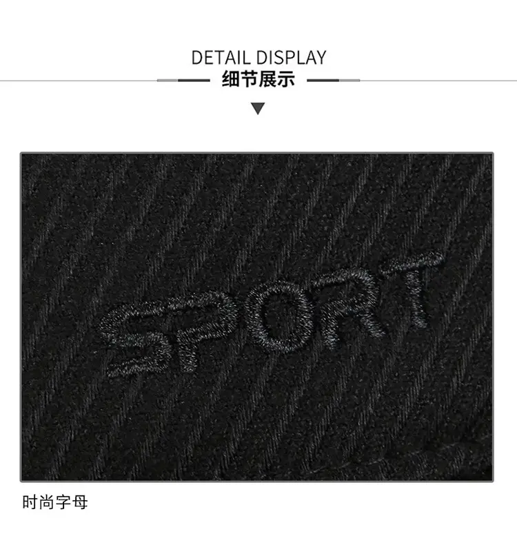 Men's Black Baseball Cap with "SPORT" Logo — feature 11