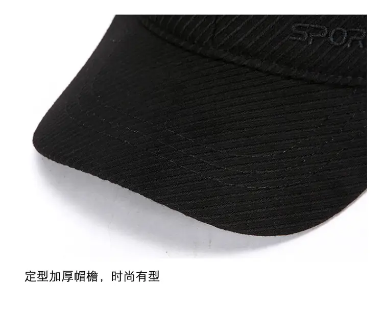 Men's Black Baseball Cap with "SPORT" Logo — feature 14