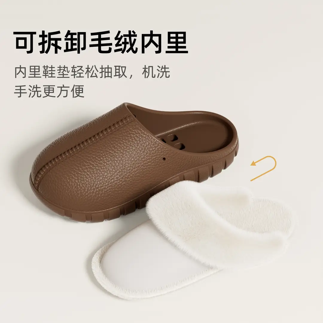 Cotton Slippers for Women, Couple's Home Indoor Plush Half-Pack Heel Warm Confinement Shoes, Home Silent Non-Slip Cotton Slippers for Men - Image 10