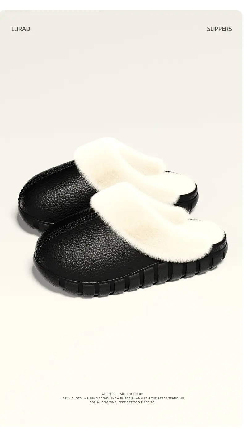 Cotton Slippers for Women, Couple's Home Indoor Plush Half-Pack Heel Warm Confinement Shoes, Home Silent Non-Slip Cotton Slippers for Men — feature 8