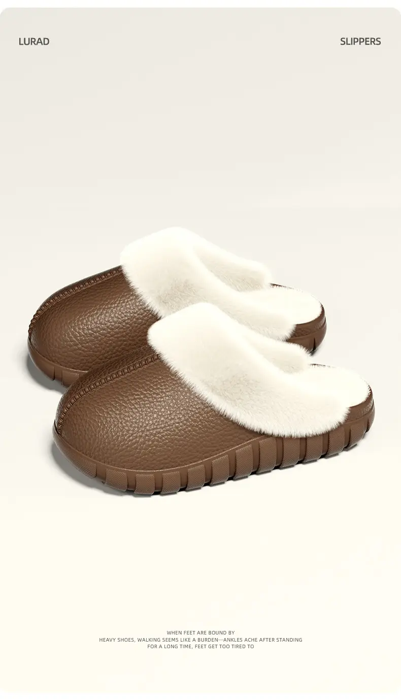 Cotton Slippers for Women, Couple's Home Indoor Plush Half-Pack Heel Warm Confinement Shoes, Home Silent Non-Slip Cotton Slippers for Men — feature 9