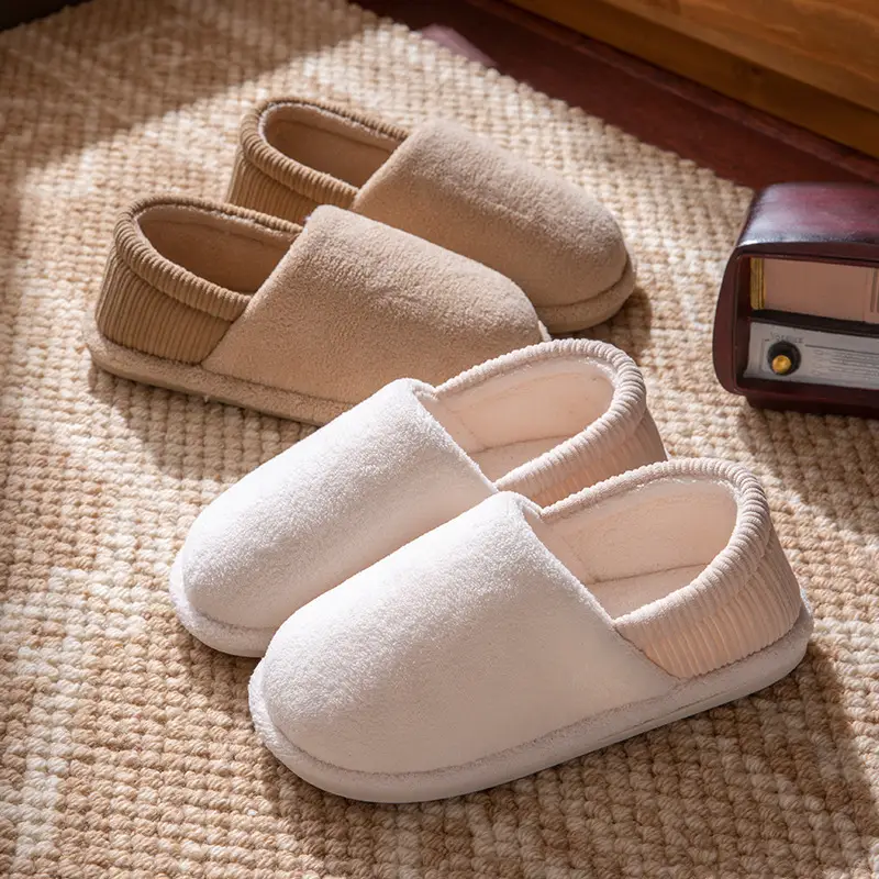 Cotton Slippers for Women, Autumn and Winter Indoor Home Plush Warm Soft-Soled Non-Slip Couple Floor Cotton Slippers for Men in Winter - Image 5